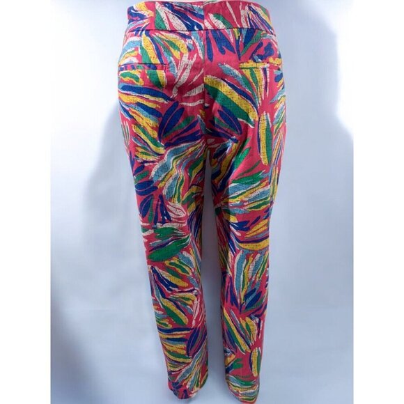 Pappagallo Womens Tropical Print Ankle Pants Size 10 Multicolor Cotton Blend - Picture 7 of 8